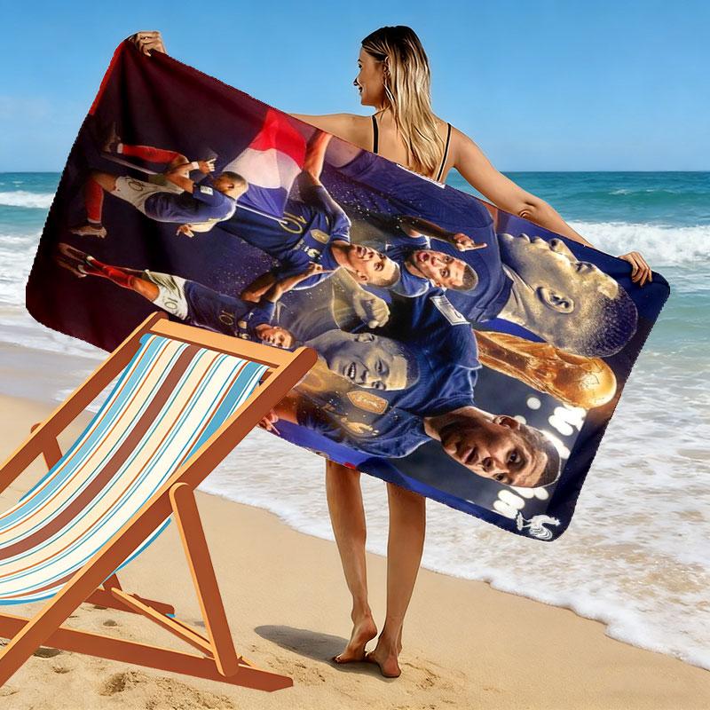 Kylian Mbappé Pride Strandtuch, Großes Weiches Schnelltrocknendes Handtuch für Strand Camping Schwimmen