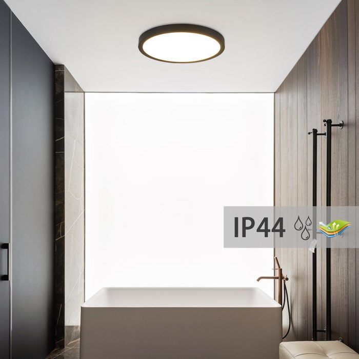 Plafonnier LED dimmable - NETTLIFE - Ø30cm 20W - IP44 étanche - Télécommande - Blanc chaud 3000K