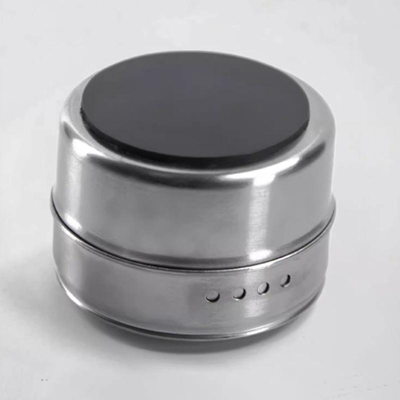 1/4 Pezzi Barattoli Magnetici per Spezie Scatola Sigillata per Barbecue Scatola per Polveri Acciaio Inossidabile Montato a Parete Serbatoio per Condimenti