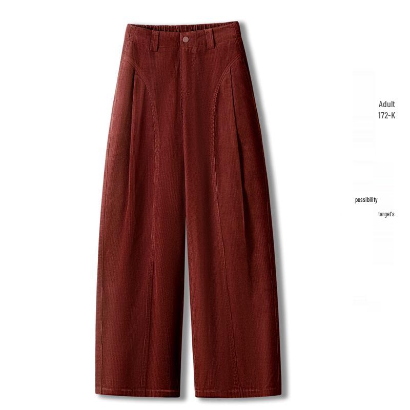 

Women s 2025 Autumn/Winter High-Waisted Wide-Leg Scimitar Pants: Fashionable, Thickened, Warm, and Slimming. S /26 [5-95 lbs] вино красного