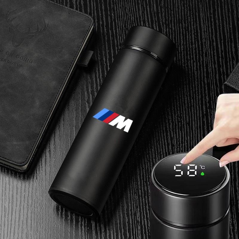500ml Stainless Steel Intelligent Temperature Car Emblem Cup Coffee Cup Automotive Interior Stickers For BMW X1 X2 X3 X5 X4 X6