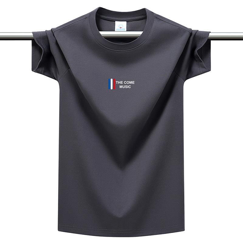220GSM Schweres Baumwoll-T-Shirt für Herren 12 Farben Rundhalsausschnitt Kurzarm Mode-Tee Atmungsaktiv Weich Lässig Sommer Oberteil