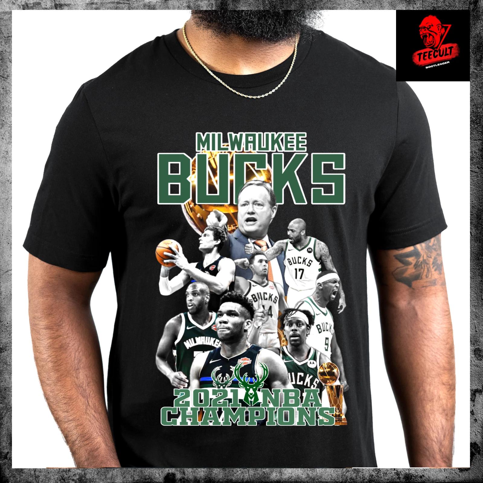 Мужские и женские футболки Milwaukee Bucks Чемпионы НБА 2021 Премиум XL
