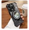 Plating Airbag Glitter Bracket Magsafe Case for iPhone 15 16 Pro Max 15 Plus Luxury Mirror Cover for iPhone 11 12 13 14 Pro Max