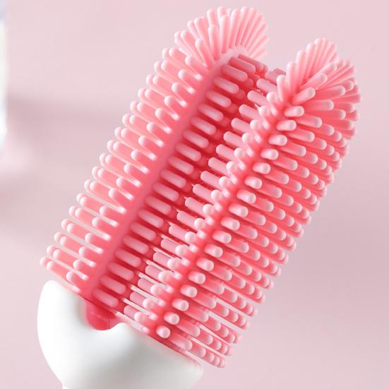 Cleaning Brush with Extended Handle Soft Food-Grade Silicone Head Baby Feeding Bottle Brush Family Bottle Cleaning Tool
