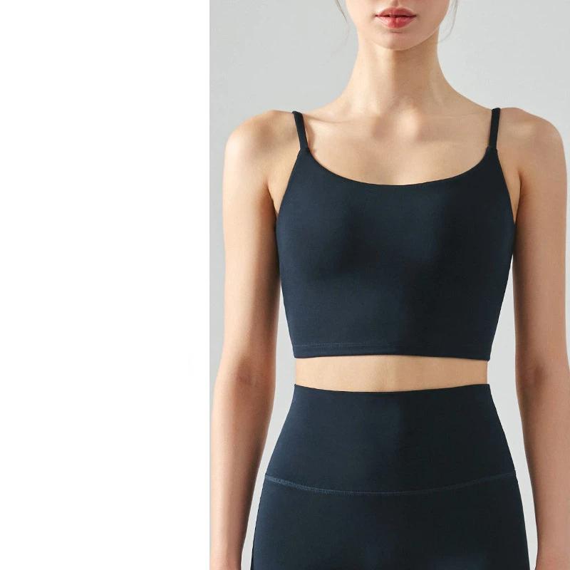 Summer New Yoga Vest Women Seamless Sports Bra Vest Style Square Collar Suspender Fitness Sports Bra