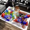 1pc Megaman Anime Cartoon Design Office Chair Mat Non-Slip Carpet for Home Decor, Living Room, Bedroom, Game Room - Perfect Gift for Fans.Y089