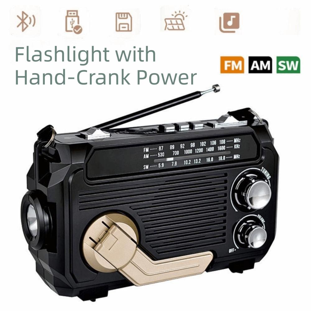 Hand Crank Charging Portable FM Radio High Sensitivity Bluetooth Speaker  Emergency Preparedness
