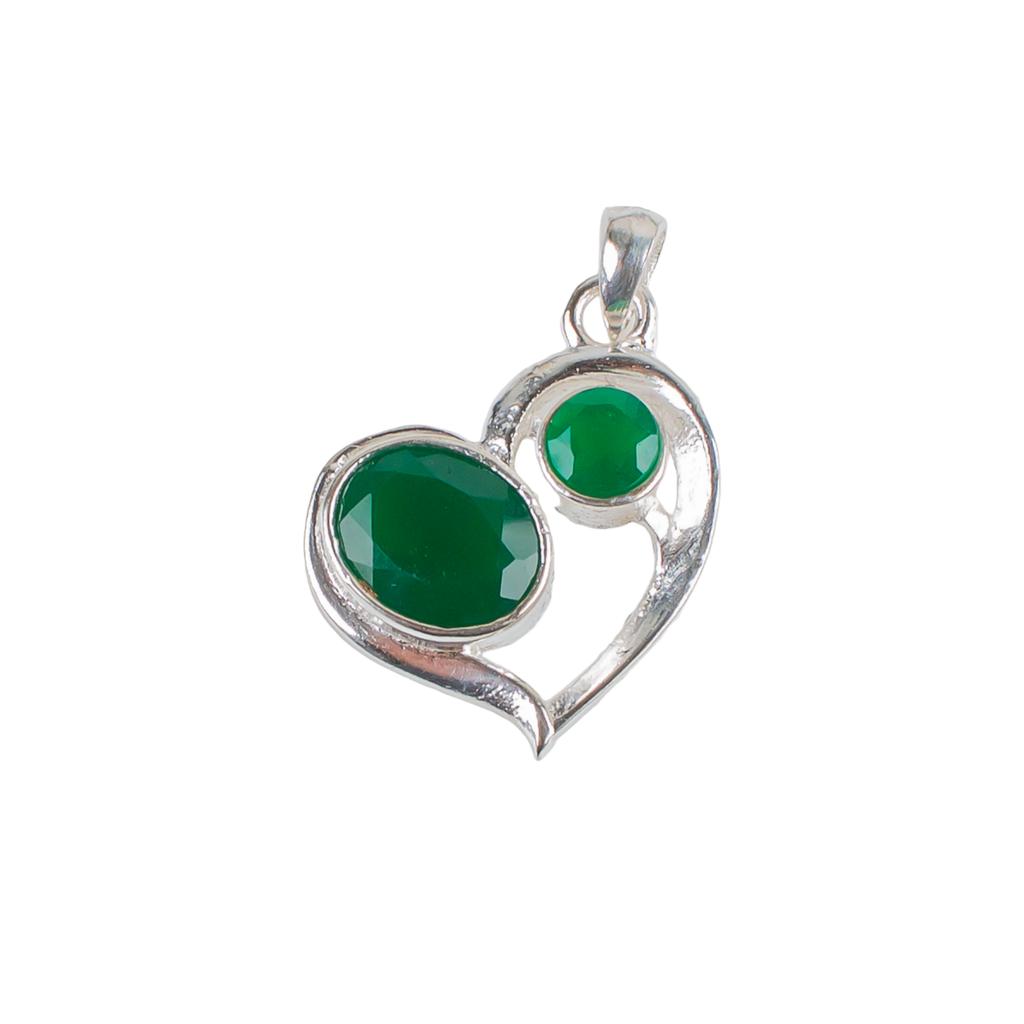 Green Onyx Gemstone 925 Sterling Silver Jewelry Pendant For Anniversary Gift CP-3-13