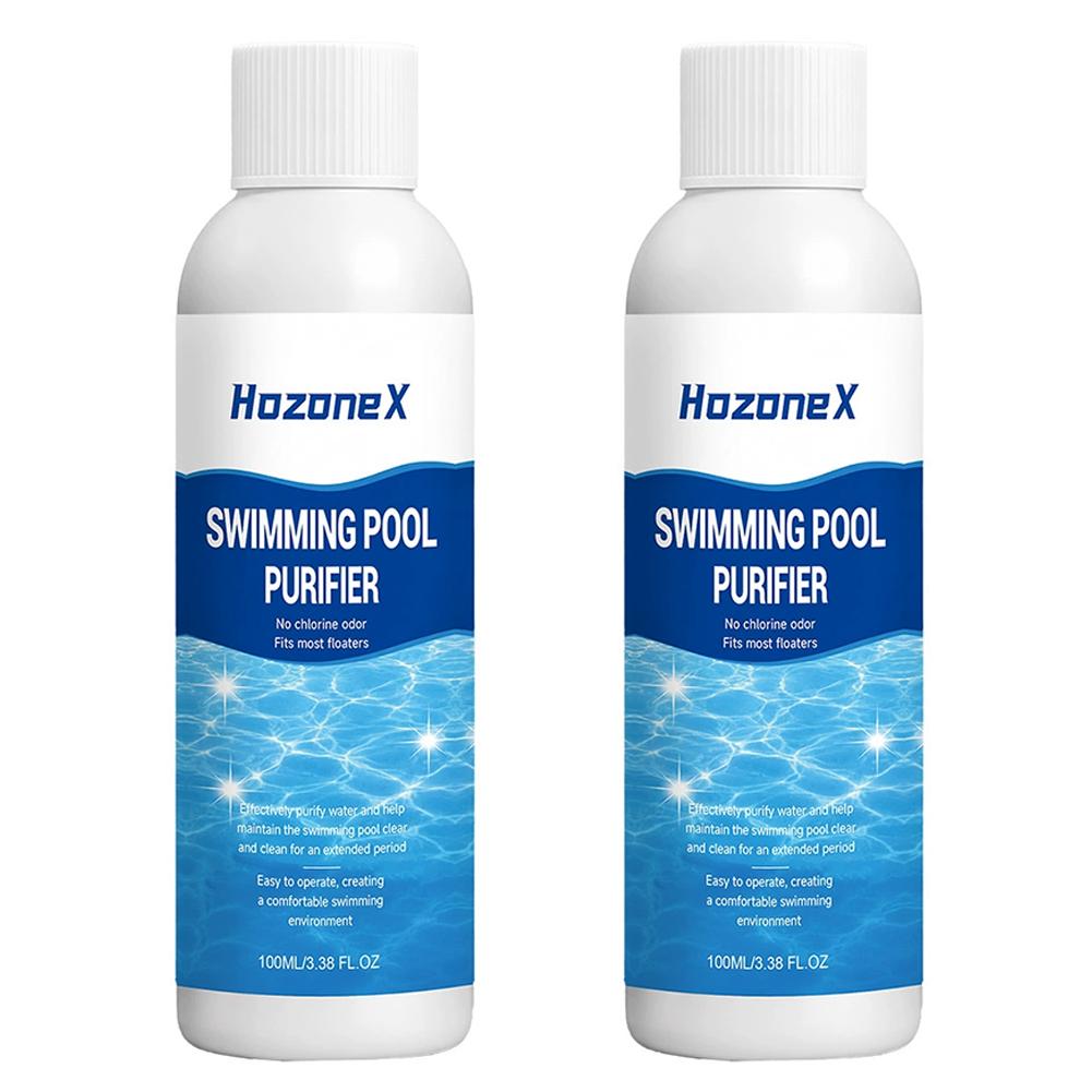 Purificateur Liquide pour Eau de Piscine Clarifiant pour Piscine Solution d'Eau Cristalline Pour Piscines Enterrées Hors Sol Entretien Facile 2 PCS