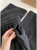 2026 Spring/Autumn Plus Size Korean-Style Striped Wide-Leg Pants - Trendy, Lazy, Thickened, Floor-Length for Women