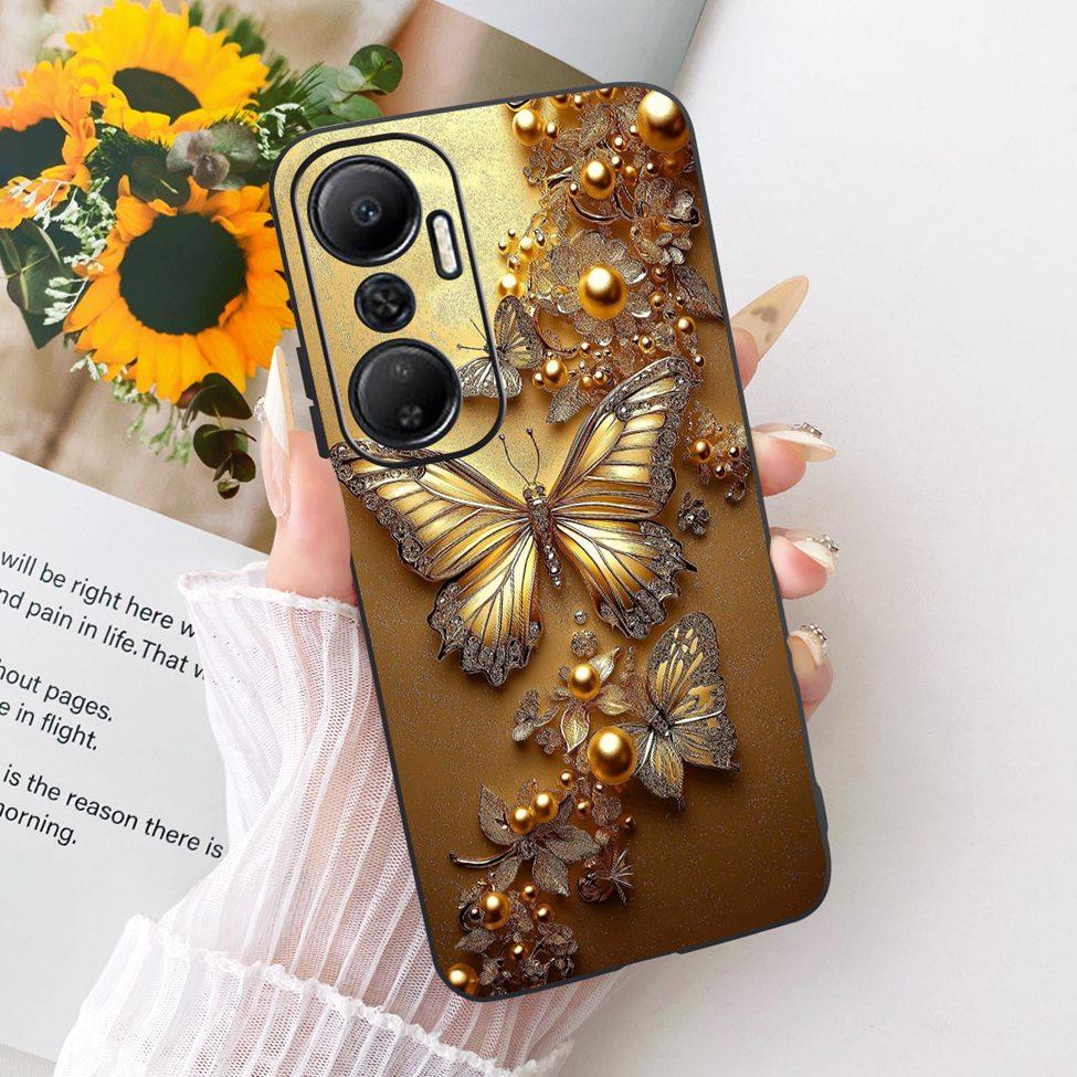 Case For Infinix Hot 20 4G Cover Cute Cat Fashion Butterfly Painted Casing For Infinix X6826 X6826B X6826C