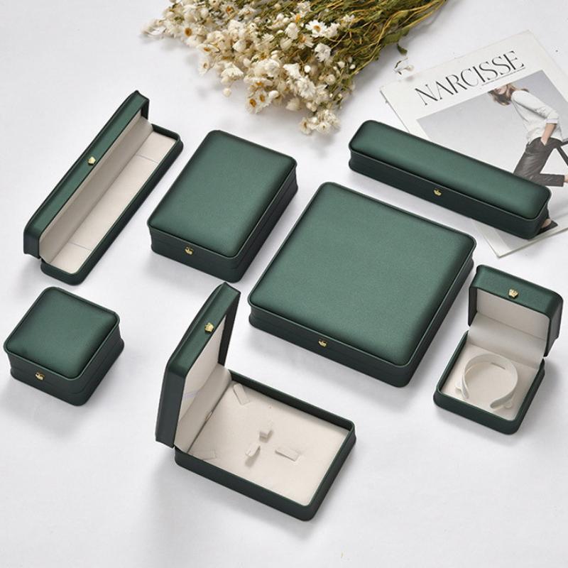 Boîte à Bijoux Bague Cuir PU Organisateur de Bijoux Bague Boucle d'Oreille Collier Pendentif Boîte Présentoir Cadeau Proposition Fiançailles Mariage