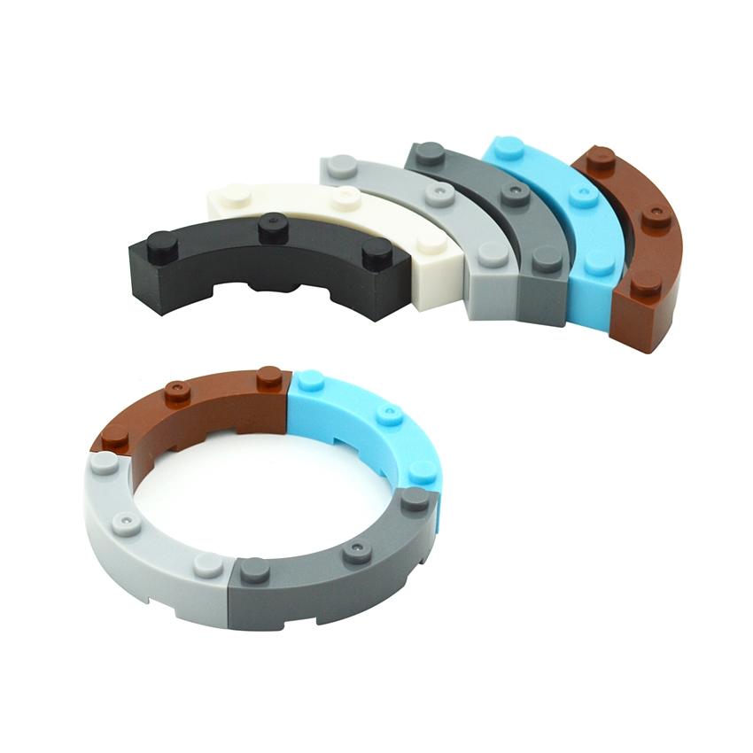 Building Blocks 48092 4x4 Curved Brick With 3 Studs For Building Blocks Parts DIY Educational Bricks Bulk Model Gift Toys
