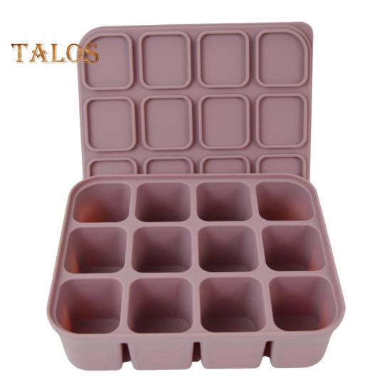 Σιλικονούχα Παγοθήκη με Καπάκι Χωρίς BPA Ευέλικτη Φόρμα Πάγου για 12 Κύβους Εξοικονόμηση Χώρου Αναδιπλούμενη Εύκολη Αφαίρεση Τετράγωνη Φόρμα Πάγου