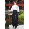 Men's Chinese Style Hanfu Set, Bamboo Embroidery Cross-Collar Wuxia Martial Arts Costume