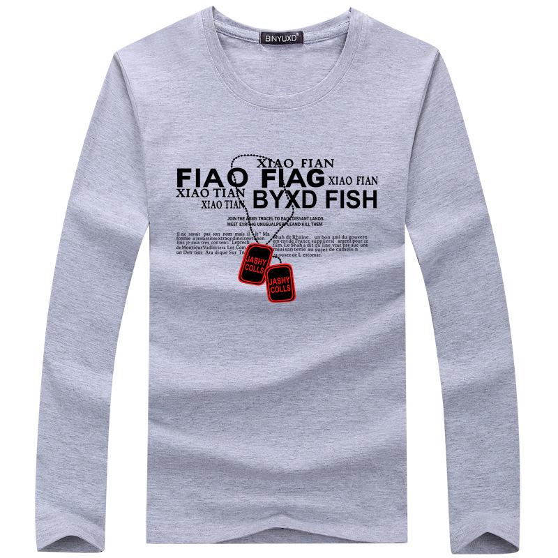 Men's Large Size Round Neck Long-Sleeve Slim Bottoming Sweatshirts for Spring and Autumn