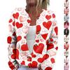 Women's Fashion Printed Long-Sleeved Knit Cardigan Button-Down Jacket