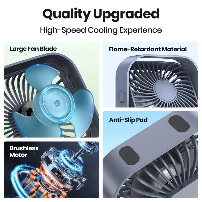 Desktop Mini Fan with Multi-angle Adjustment Office and Dormitory Desktop Ultra-quiet 3-speed High Wind Force 360°Rotatable Fans