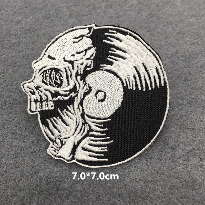 Flame Guitar Rock Embroidered Patches On Clothes Music Disco Headset Dj Punk Stripes Iron On Patches For Clothing Diy Appliques