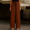Damen Modische Einfarbige Elastische Taille Tasche Kordelzug Gerades Bein Lässige Hose