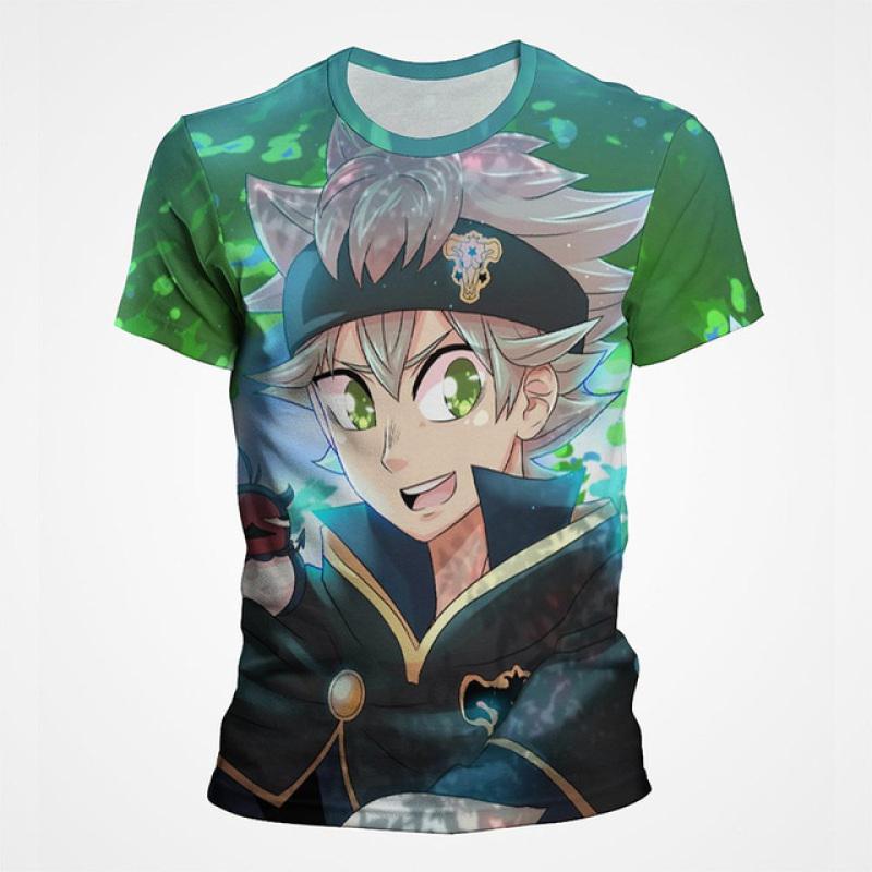 Black Clover Anime 3D Printed Unisex T Shirt Short Sleeve T Shirt For Men Cartoon Graphic Top Tees Otaku Summer Clothing