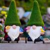 1 Pcs Dwarf Resin Ornaments Faceless Cute Dwarf Statue Home Garden Courtyard Elf Sculpture New Green Hat Flower Bird Old Man
