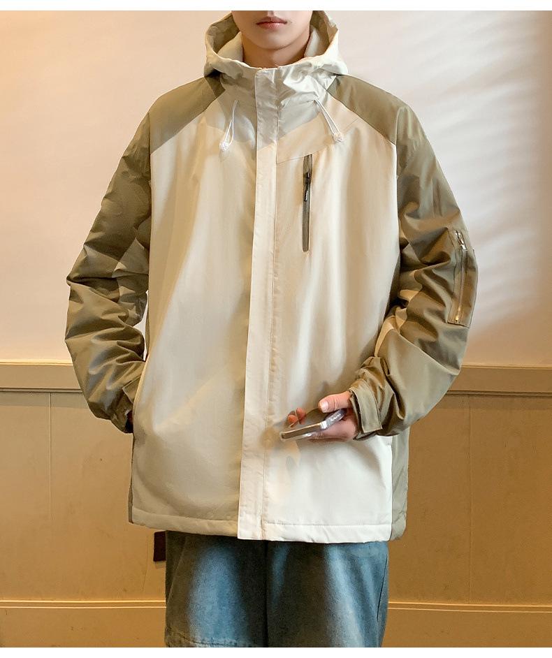 Men's Hooded Jacket: Autumn/Winter 2025, Plus Velvet, Trendy American Style, Outdoor Mountaineering, Casual Workwear.