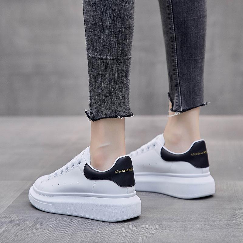 New Spring Student Sneakers, Thick-soled, Breathable, White Sneakers for Women