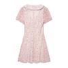 2025 Spring Women's Fashion: European & American Style Printed Short Dress with Round Turn-Down Collar