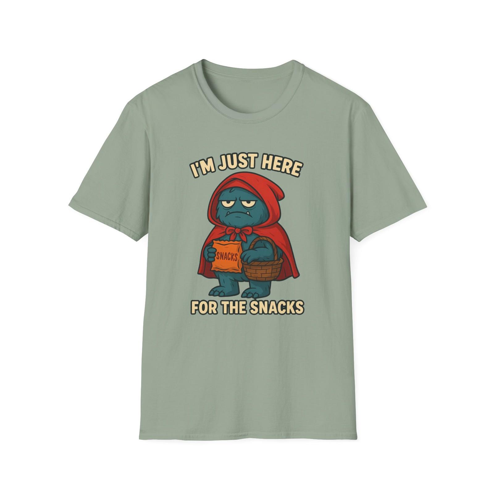Unisex Softstyle T-Shirt Mens Womens Tees Top Funny Monster Red Riding Hood Tee, Halloween L