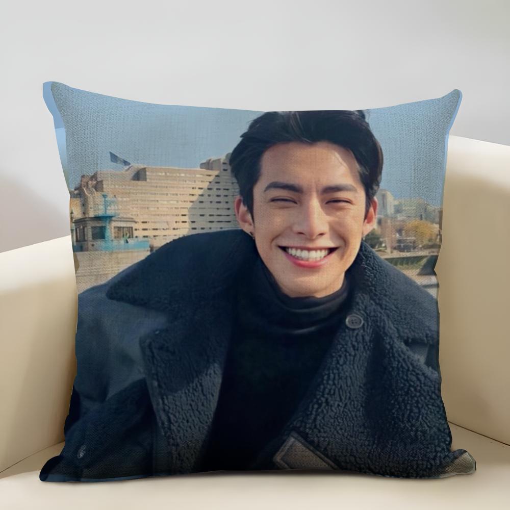 Dylan Wang Chinese Actor Cushion Household Decoration Linen Sofa Cushion Cover: Skin-Friendly & Breathable with Invisible Zipper