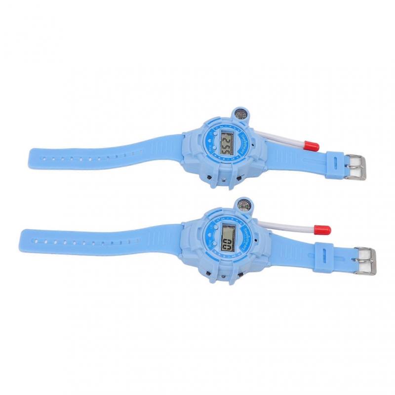 Children Walkie Talkies Watch LCD Screen Noise Reduction Telescopic Antenna Calling Walky Talky Watch Blue