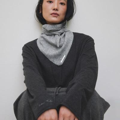 LOW TIDE WOOL KNIT SCARF [GREY]