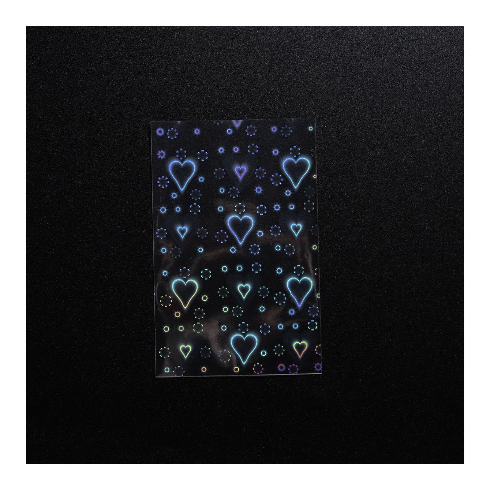 

100 шт. Обложка для хранения карточек K-pop Поп-звезда Маленький защитный чехол для карточек Лазерный узор в виде сердец PP Пленка для карточек 5,7x8,8 см Обложки для фото с автографом