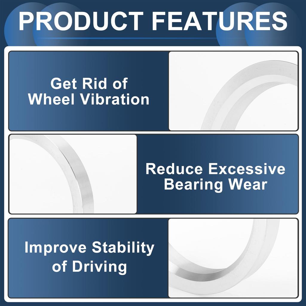 INFINAUTO Wheel Hub Centric Ring OD 69.6mm to ID 57.1mm Wheel Center Shaft Shock