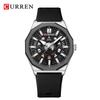CURREN Mens Watches New Blue Leather Waterproof Luminous Quartz Wrist Watches Luxury Bracelet Men Calendar Watch Relojes Hombre