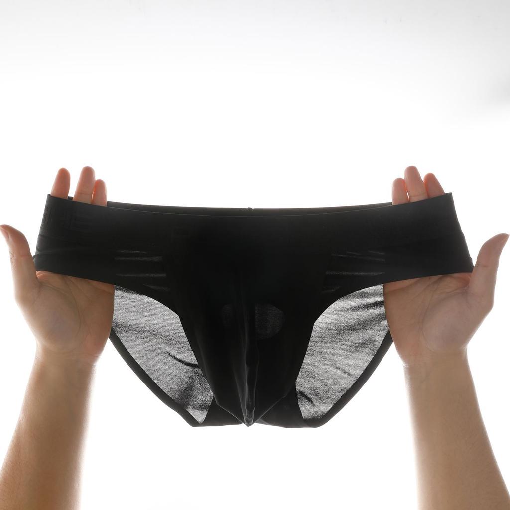 Men's Summer Ultra-thin Gun Egg Separation Ice Silk Breathable No Trace Low Waist Briefs