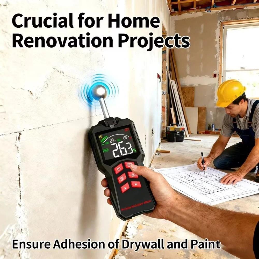 Non-contact Timber Damp Detector Digital Moisture Analyzer Water Leakage Tester Timber Inspection