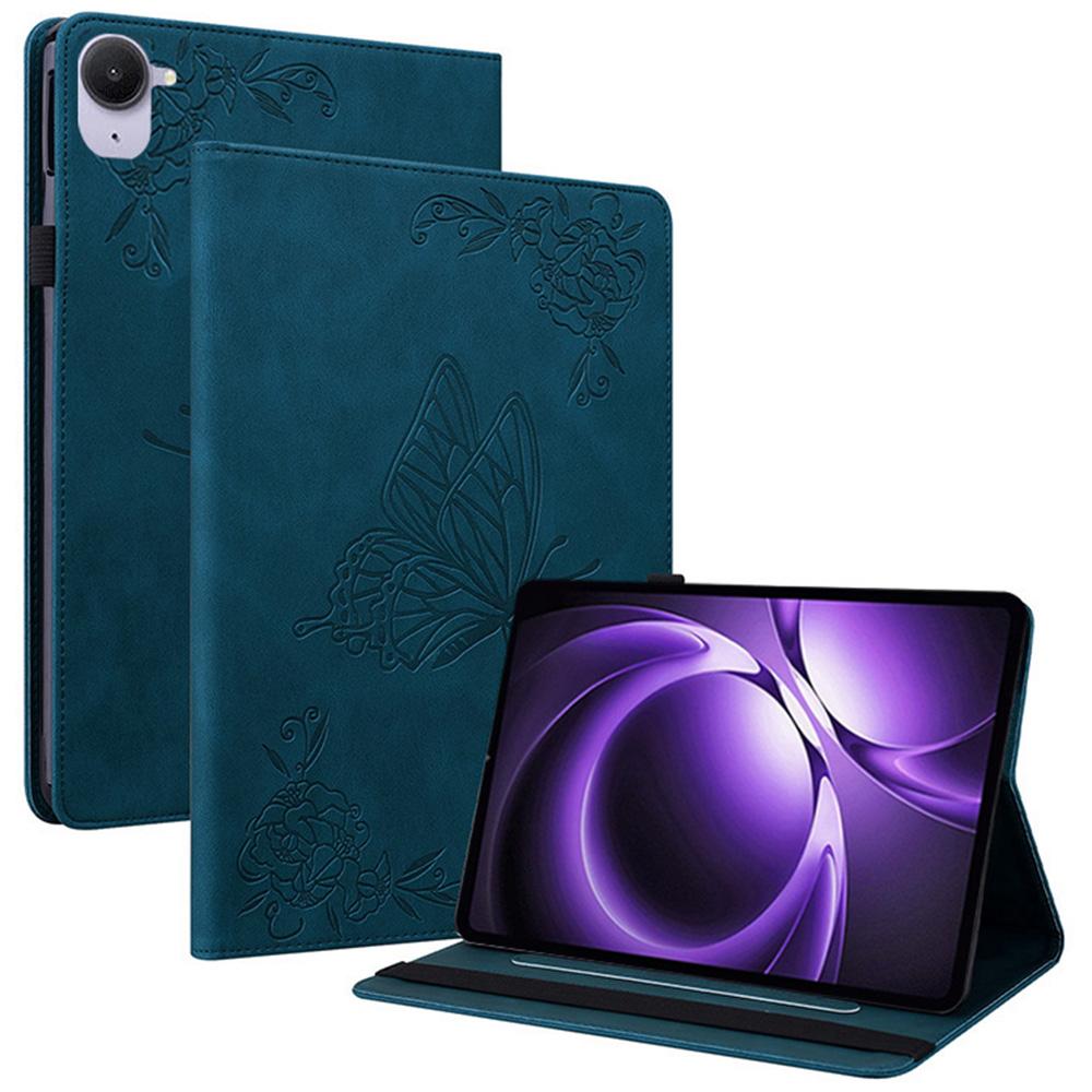 For Xiaomi Redmi K Pad Case Butterfly Flower Imprint PU Leather Tablet Cover with Card Slots