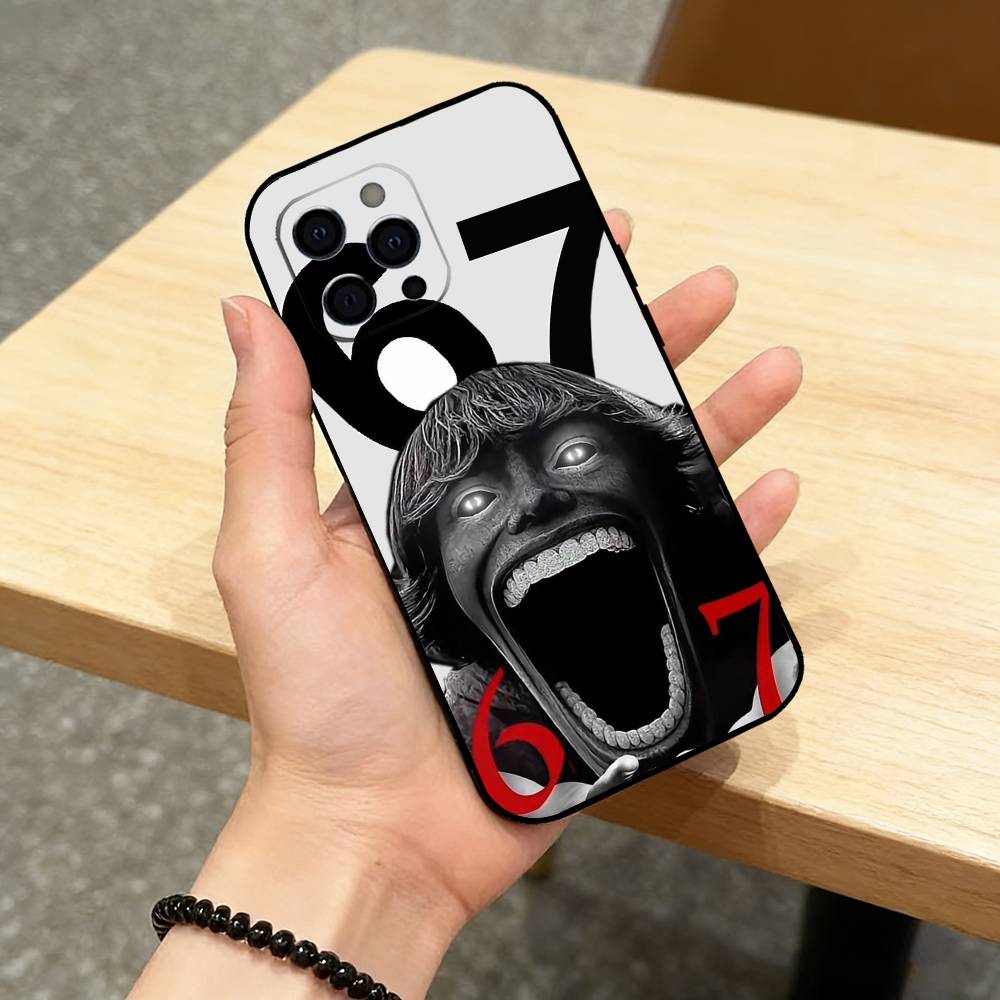 s-Six Seven 67 SS   Phone Case For iPhone 17,16,15,14,13,12,11 Plus,Pro Max,XS,Soft Silicone Black Cover