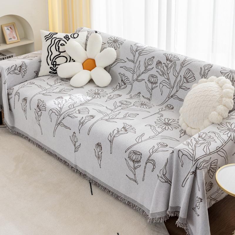 

Чехол для дивана, полотенце, новый скандинавский стиль, все включено, универсальный, пылевой, универсальный, простой, ленивый, приятный для кожи, шенилл, подушка 180x130cm1pcs