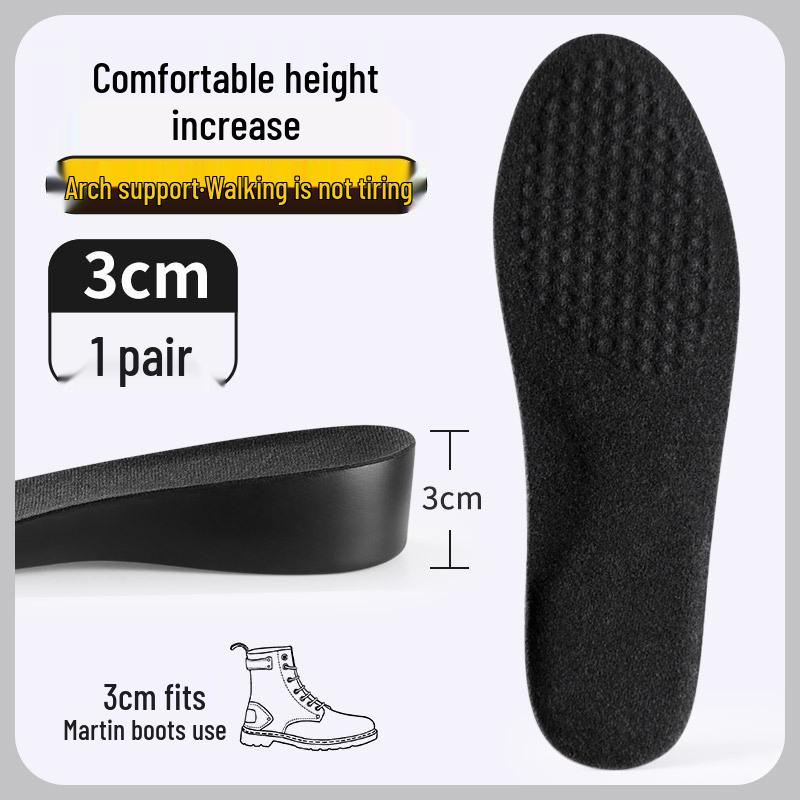 Unisex Odor-Resistant Shock-Absorbing Height-Increasing Insoles - Breathable & Invisible for Shoes and Boots