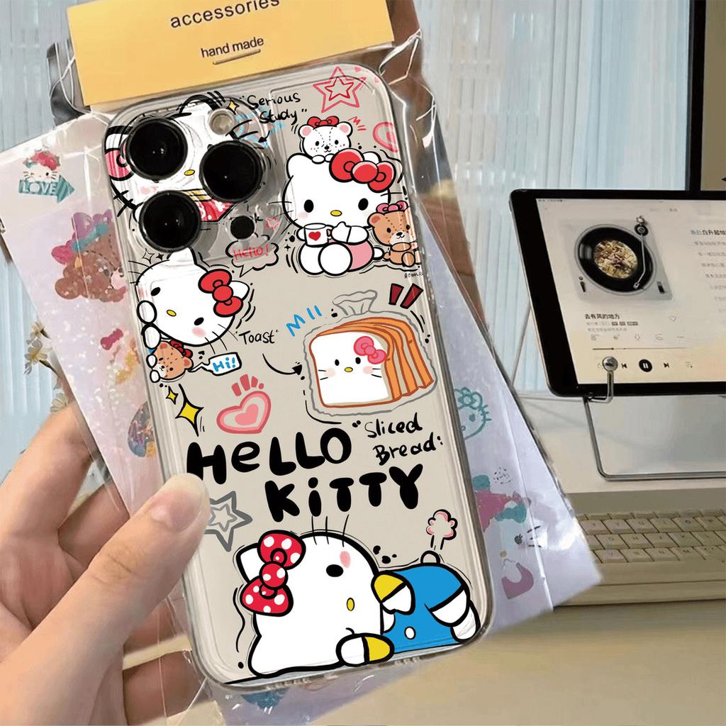 Bread KT cat is suitable for Apple 15 16promax mobile phone case 16 cartoon 13 pro space case 14 fine hole XSXR.