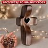 6PCS/3PCS/1PC Mini Solid Wood Handmade Cross, Compact and Convenient