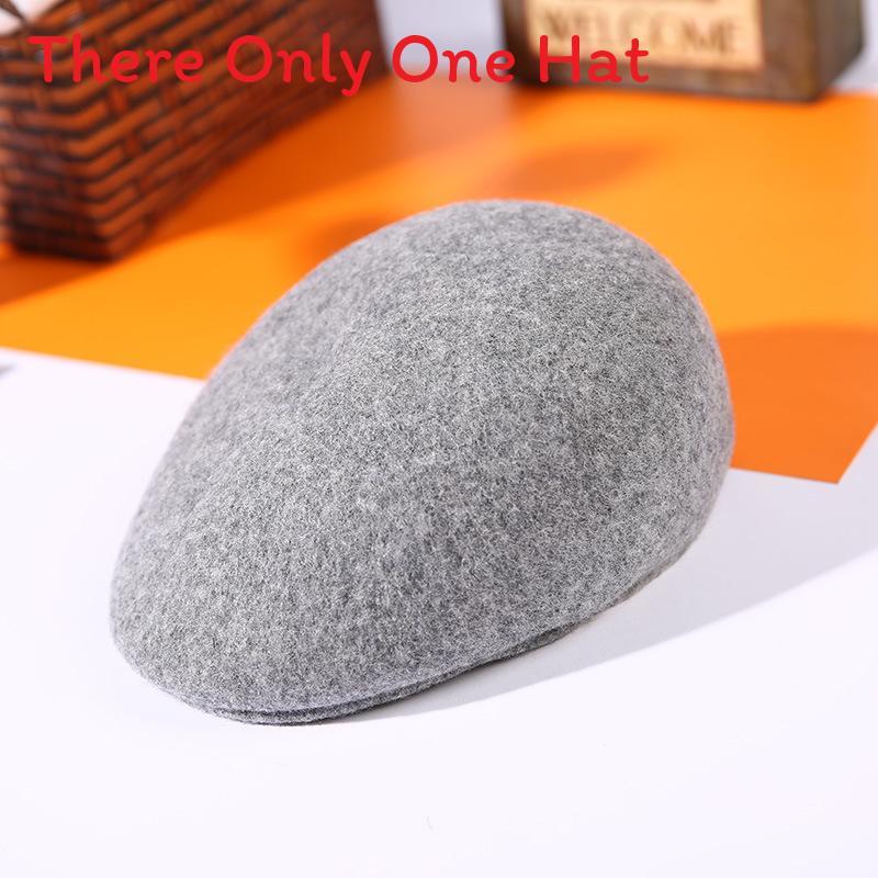 Wool Felt Beret With Short Brim For Autumn Winter Men And Women