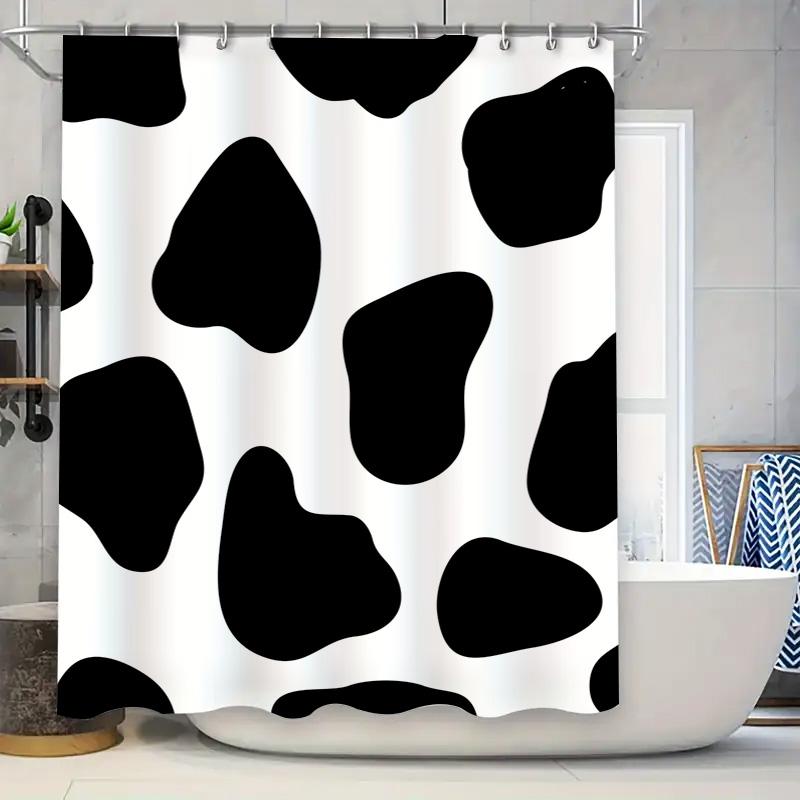 

Stylish Animal Print Shower Curtain Black White Cow Skin Pattern For Bathroom Decorations Size: 72 X 84 Inches (180X213Cm) 90x180cm