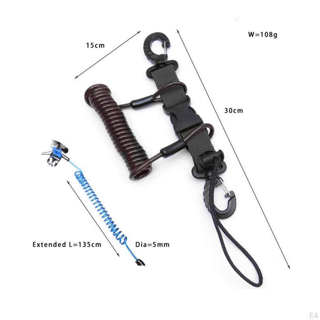 Coil Camera Lanyard with Buckle for Diving Anti Lost Rope