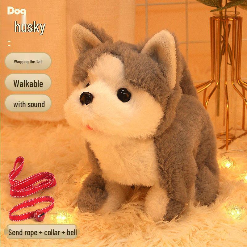 Electric Plush Husky Puppy Toy - Barking Sound Toy Gift for Kids