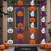 Soft Felt Garland Halloween Party Hanging Garland, Creepy Pumpkin Ghost Skull Witch Hat Streamer, Horror Banner Backdrop Decor for Trick or
